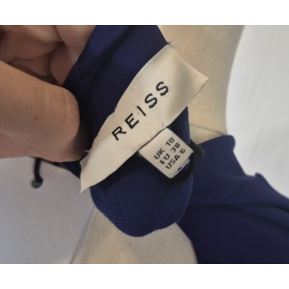 New w/Tags REISS Bailey-Jersey Cobalt Blue Plunge Neck Maxi Dress US 6 RT $475 - Picture 14 of 14
